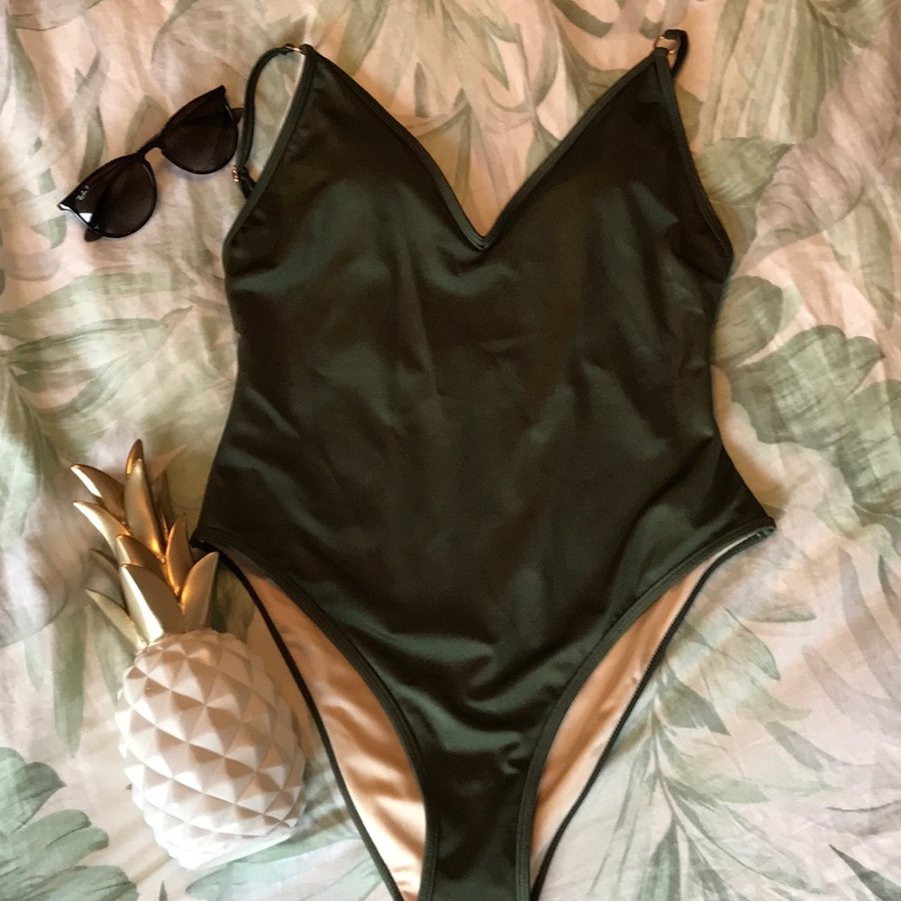 NWOT Army green one piece swimsuit
